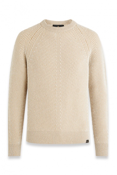 Jersey Centenary Rib Crewneck Chalk & British Khaki