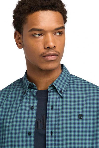 Camisa Stretch Gingham Dark Sapphire