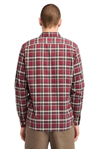 Camisa Stretch Poplin Check Tawny Port