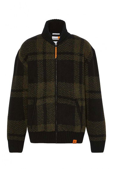 Cárdigan Plaid Full Zip Dark Olive