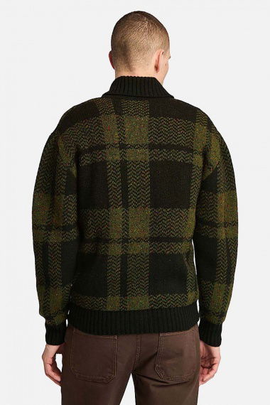 Cárdigan Plaid Full Zip Dark Olive